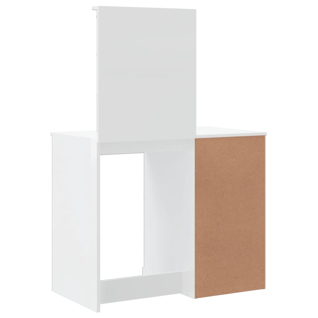 vidaXL Toaletni stolić s LED svjetlima sjajni bijeli 90x42x132,5 cm