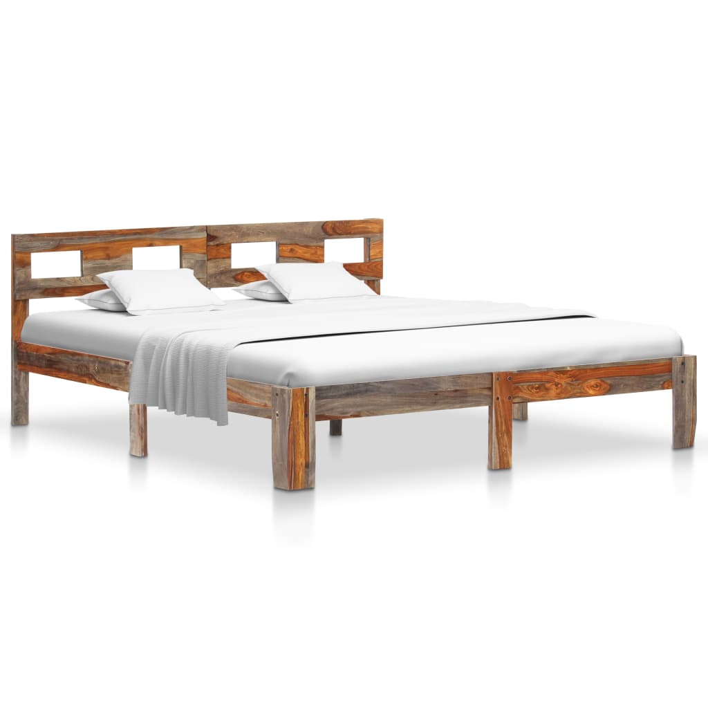 vidaXL Okvir za krevet od masivnog drva šišama 140 x 200 cm