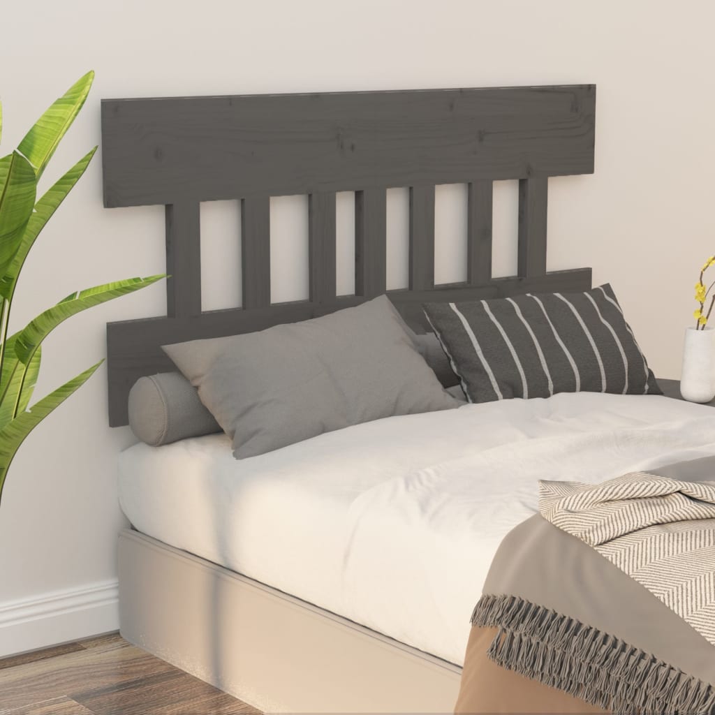 vidaXL Uzglavlje za krevet sivo 143,5 x 3 x 81 cm od masivne borovine