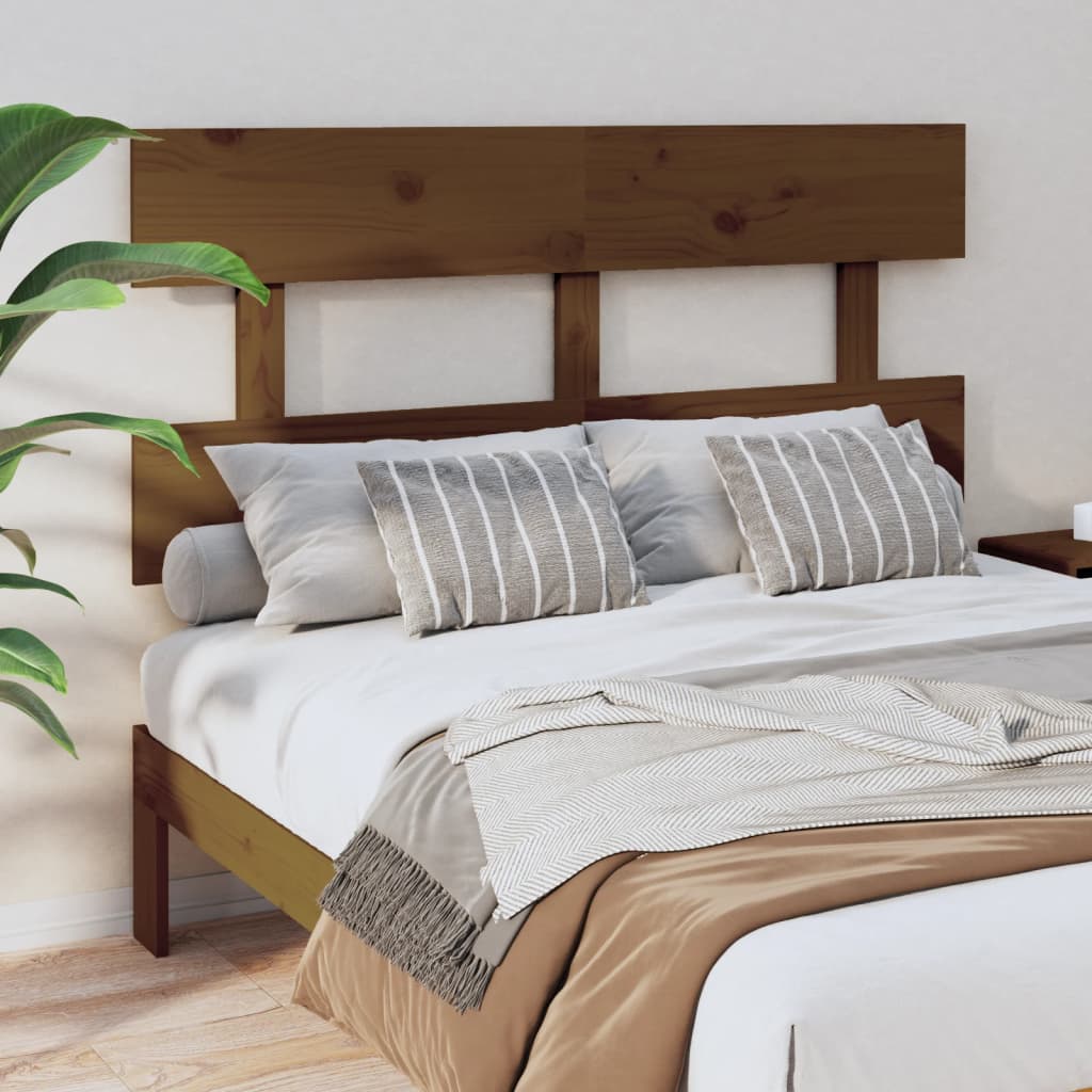 vidaXL Uzglavlje za krevet boja meda 138 x 3 x 81 cm masivna borovina