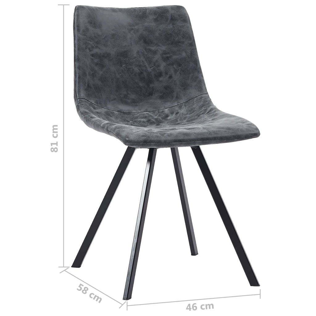 vidaXL Blagovaonske stolice od umjetne kože 4 kom crne