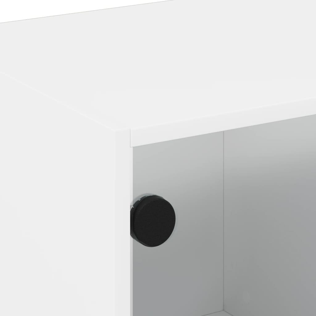 vidaXL Stolić za kavu sa staklenim vratima bijeli 68x50x42 cm