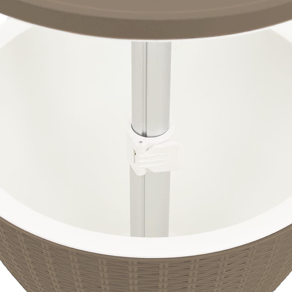 vidaXL 3-u-1 stolić s hladnjakom svjetlosmeđi od polipropilena