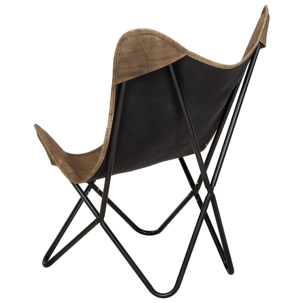 vidaXL Leptir-stolica od platna smeđe-siva