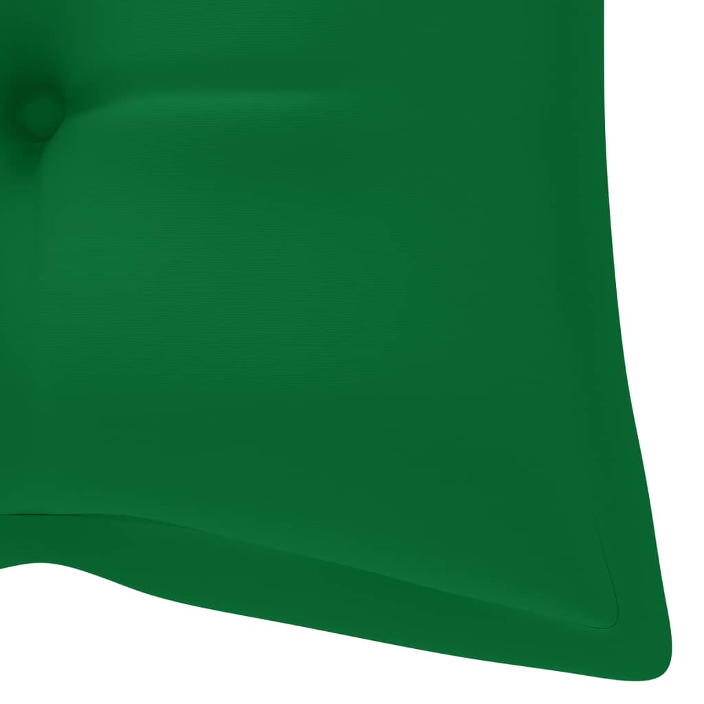 vidaXL Klupa za ljuljanje sa zelenim jastukom 120 cm masivna tikovina