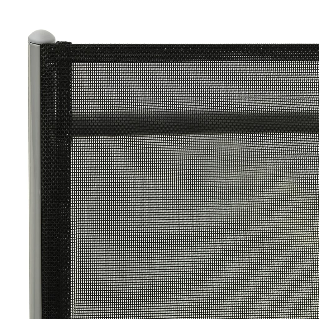 vidaXL Sklopiva ležaljka od tekstilena i aluminija crno-srebrna