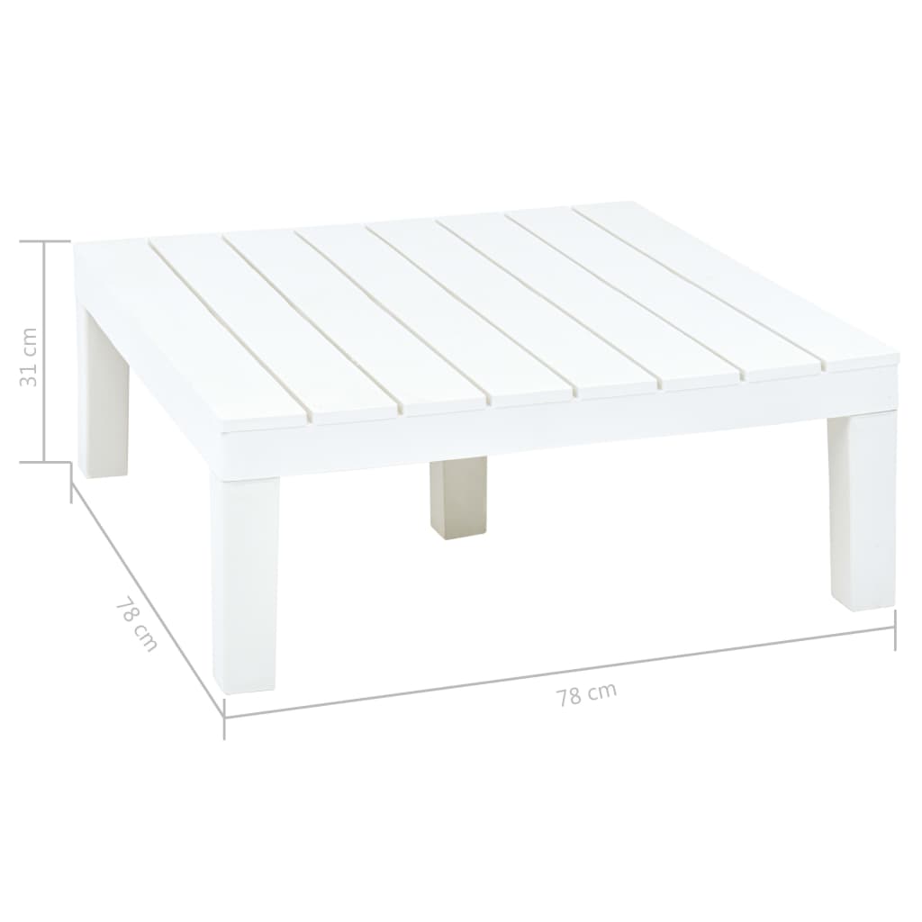 vidaXL Vrtni stol bijeli 78 x 78 x 31 cm plastični