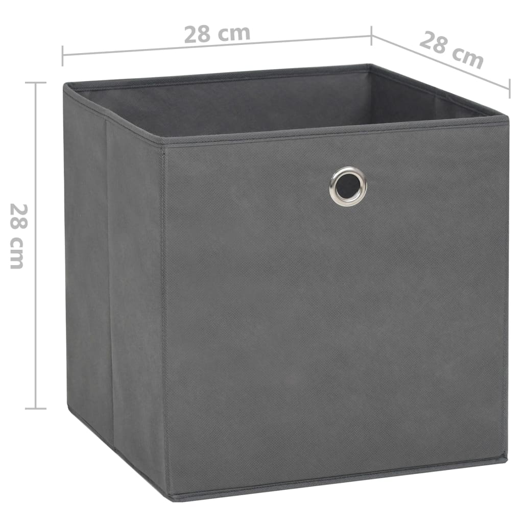 vidaXL Kutije za pohranu od netkane tkanine 4 kom 28 x 28 x 28 cm sive
