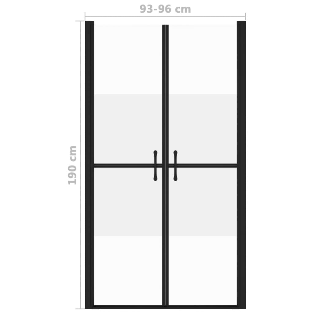 vidaXL Vrata za tuš-kabinu napola matirana ESG (93 - 96) x 190 cm