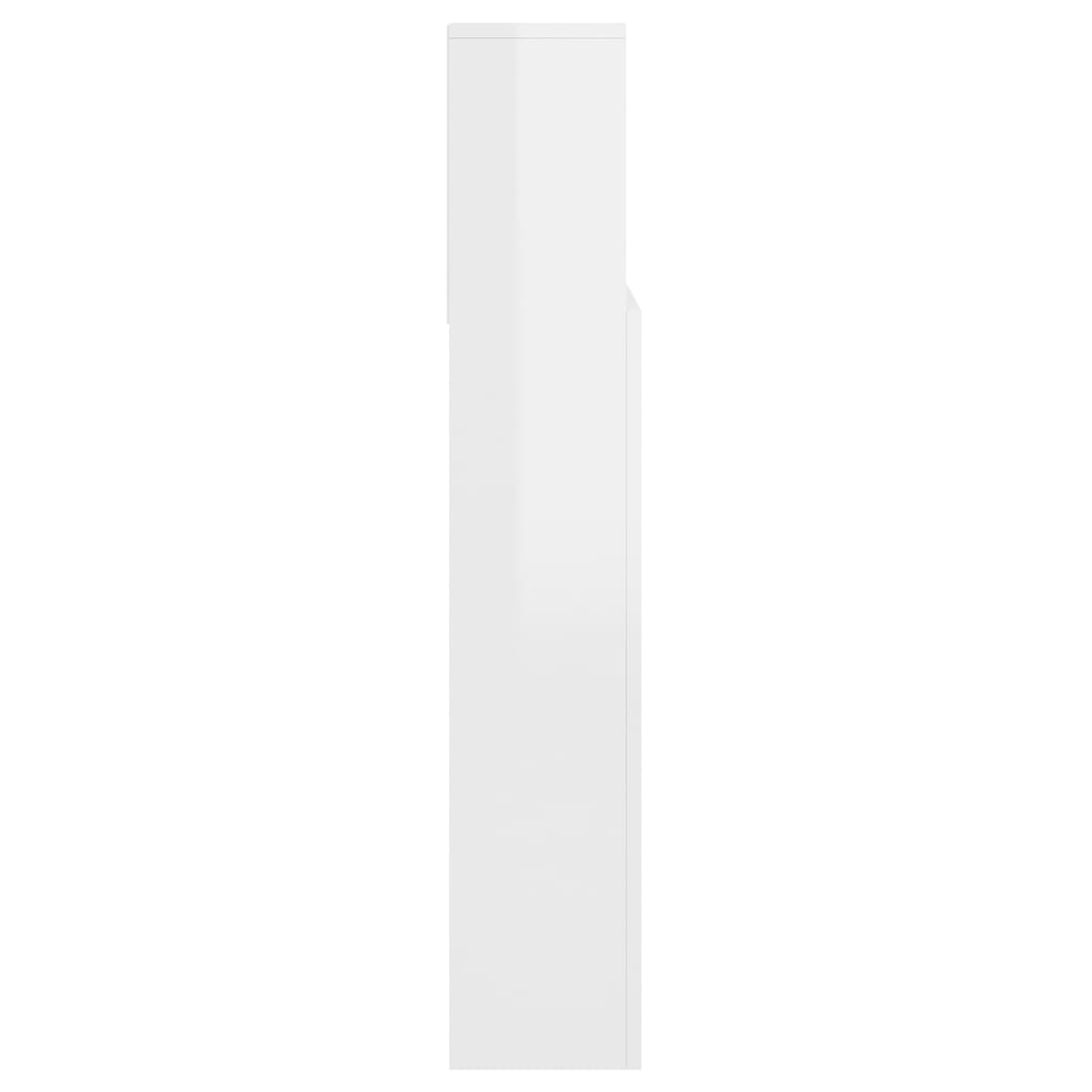 vidaXL Uzglavlje s ormarićem visoki sjaj bijelo 140 x 19 x 103,5 cm