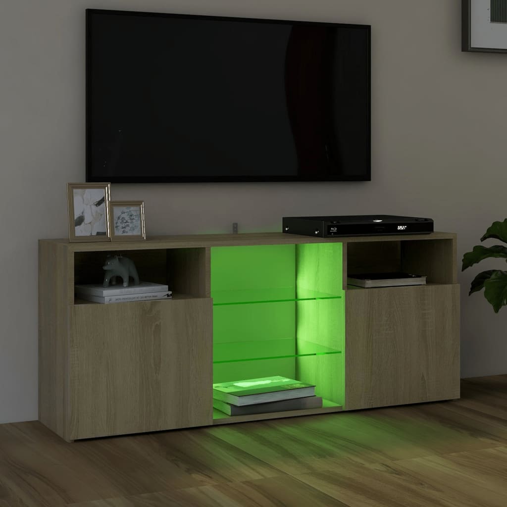 vidaXL TV ormarić s LED svjetlima boja hrasta sonome 120 x 30 x 50 cm