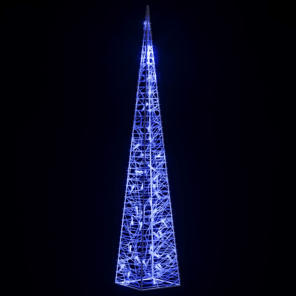 vidaXL Akrilni ukrasni stožac s LED svjetlima plavi 90 cm