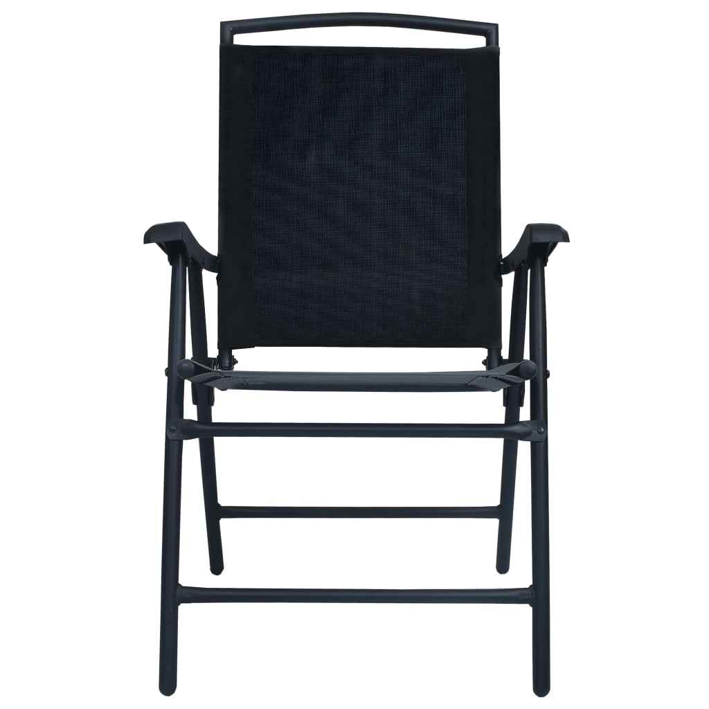 vidaXL Sklopive vrtne stolice od tekstilena 2 kom crne