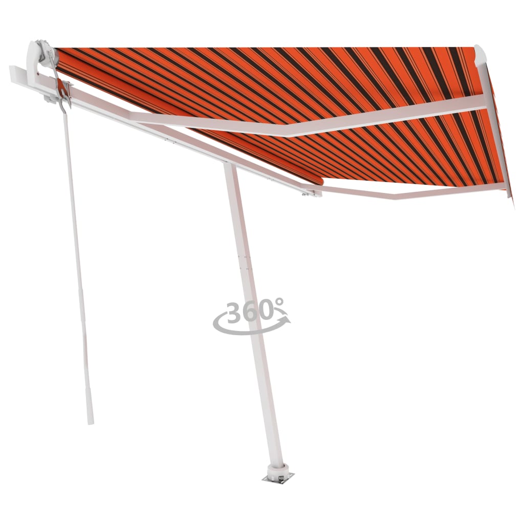 vidaXL Samostojeća automatska tenda 400x350 cm narančasto-smeđa