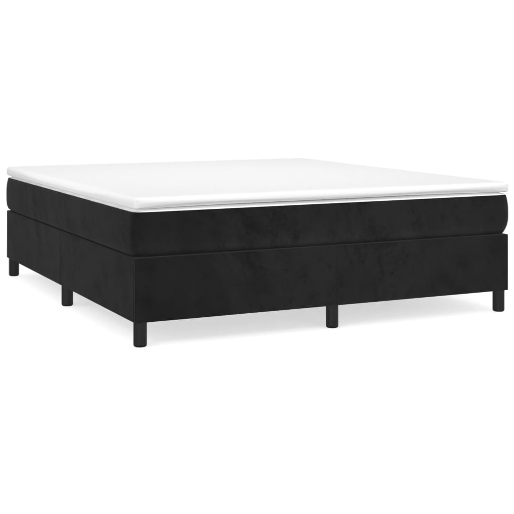 vidaXL Okvir za krevet s oprugama crni 200x200 cm baršunasti