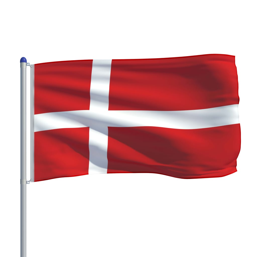 vidaXL Danska zastava s aluminijskim stupom 6 m