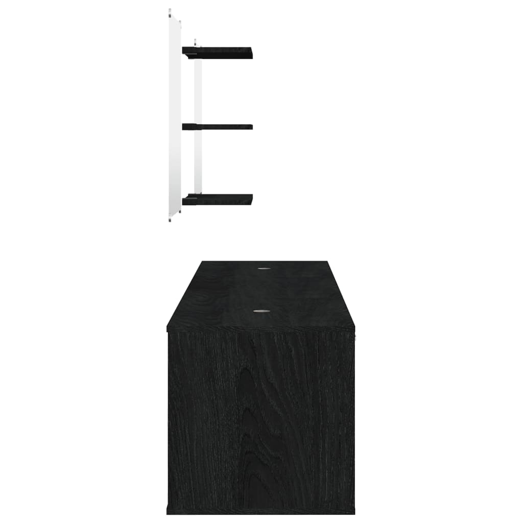 vidaXL 6-dijelni set kupaonskog namještaja crni od konstruiranog drva