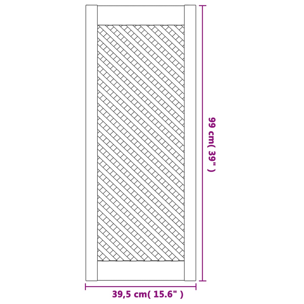 vidaXL Vrata za ormarić rešetkasti dizajn 2 kom 39,5x99 cm borovina