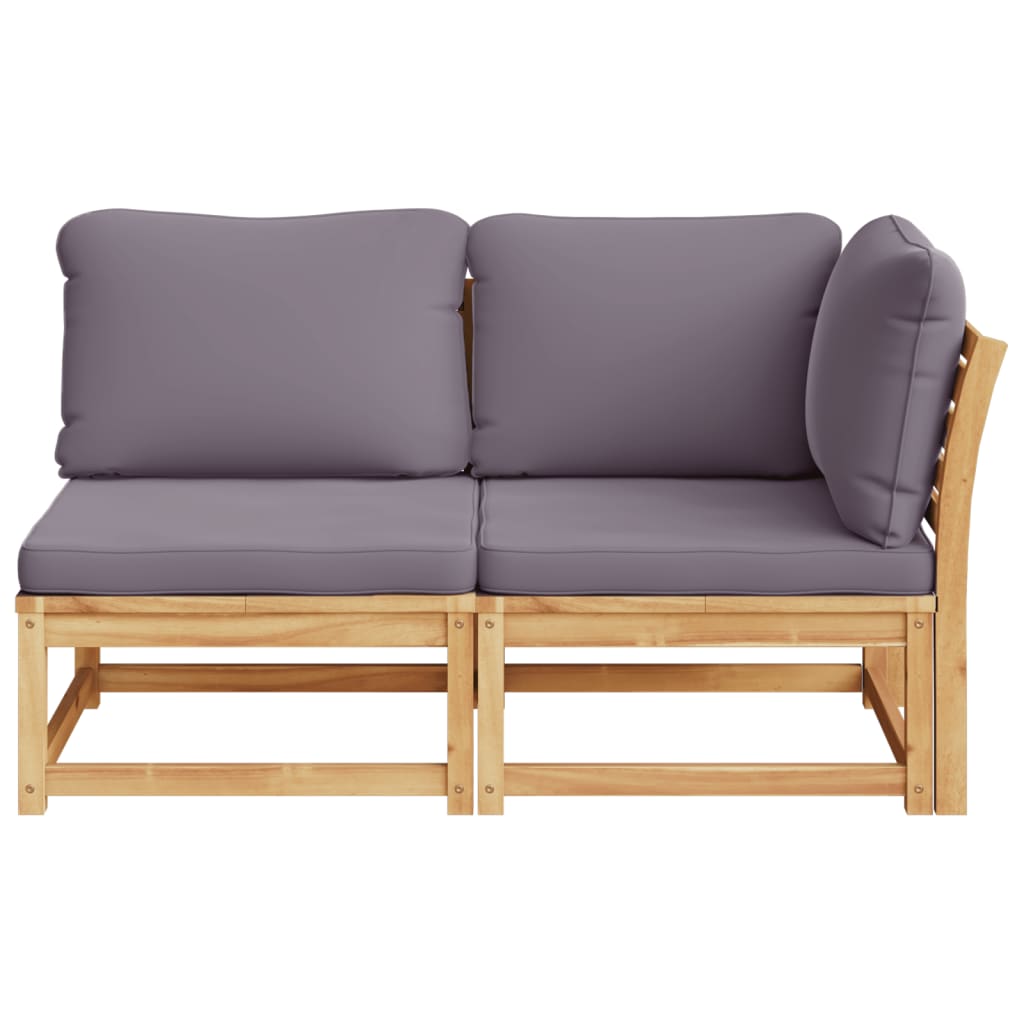 vidaXL Kutna vrtna sofa s jastucima 73x73x65 cm masivno drvo bagrema