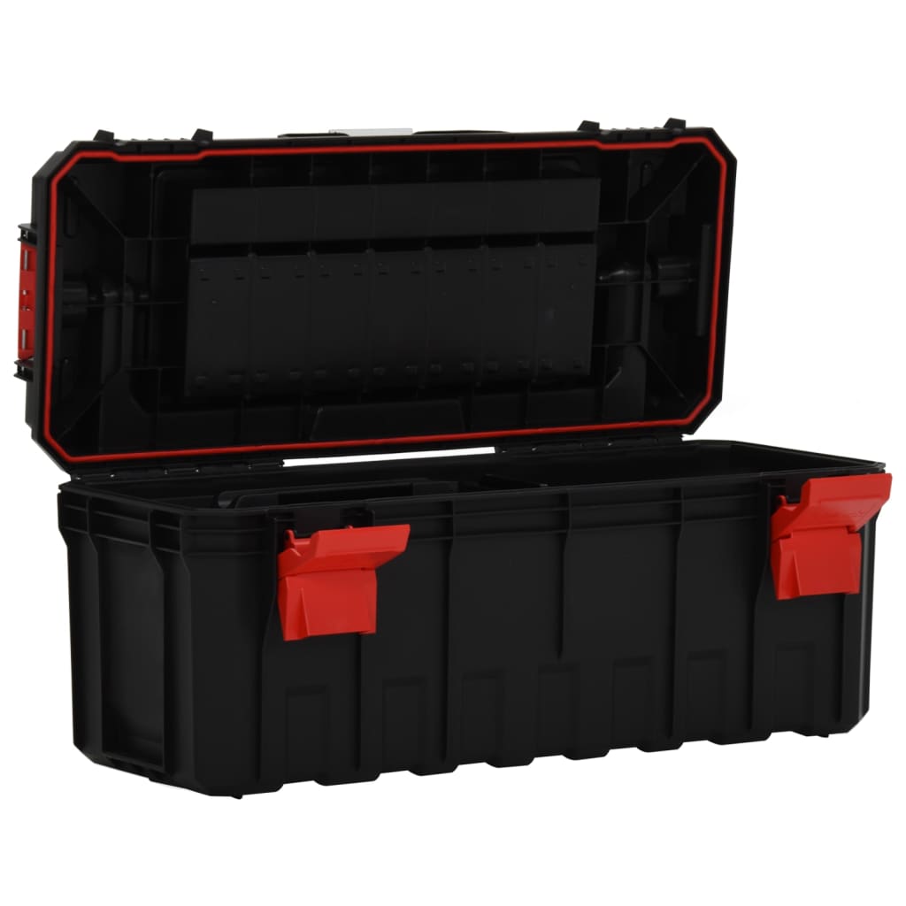 vidaXL Kutija za alat crno-crvena 65x28x31,5 cm