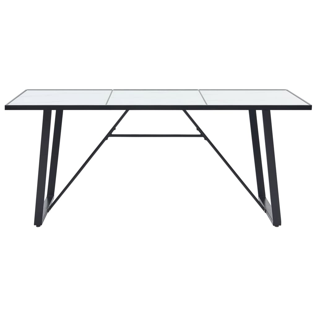vidaXL Blagovaonski stol bijeli 200 x 100 x 75 cm od kaljenog stakla