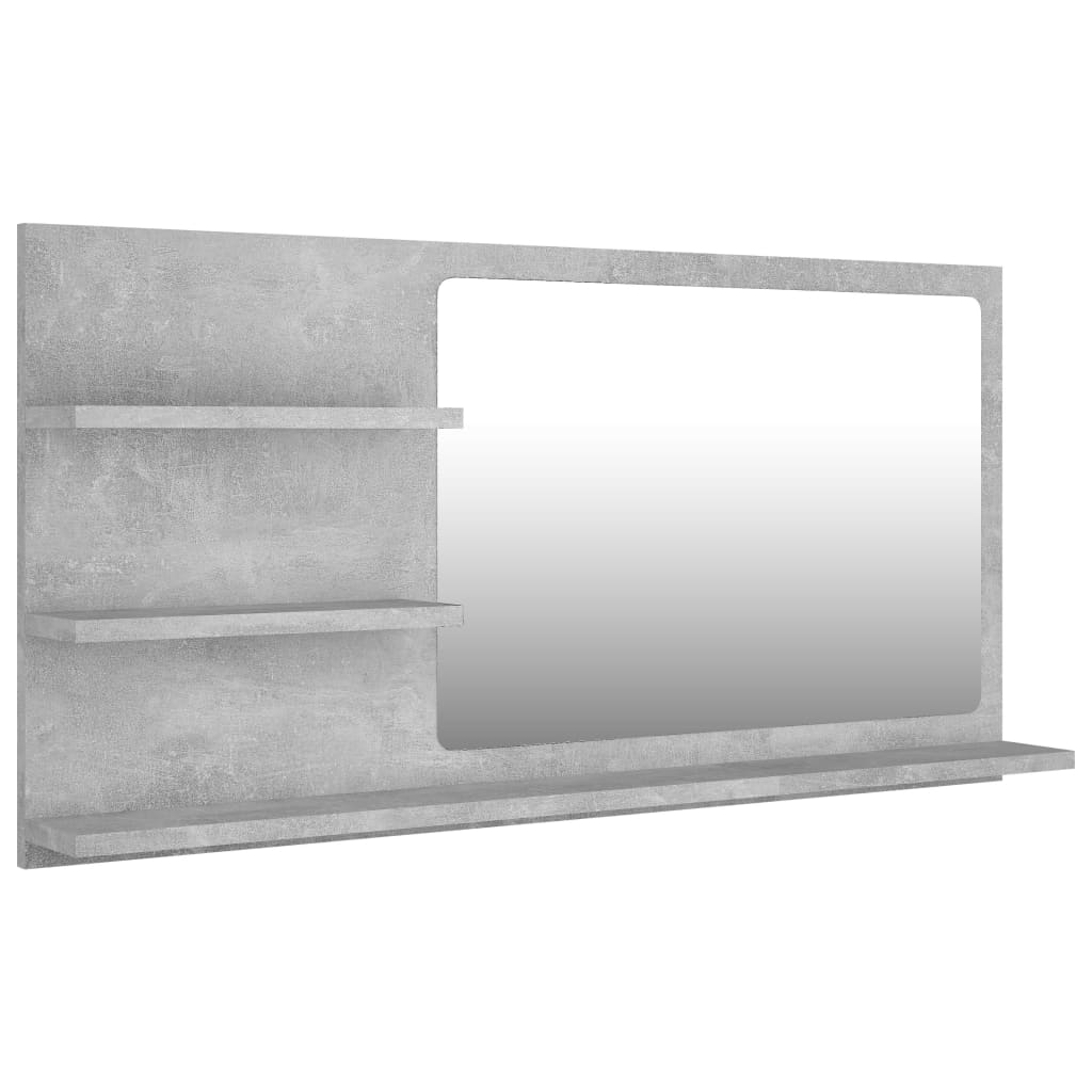 vidaXL Kupaonsko ogledalo boja betona 90x10,5x45 cm konstruirano drvo