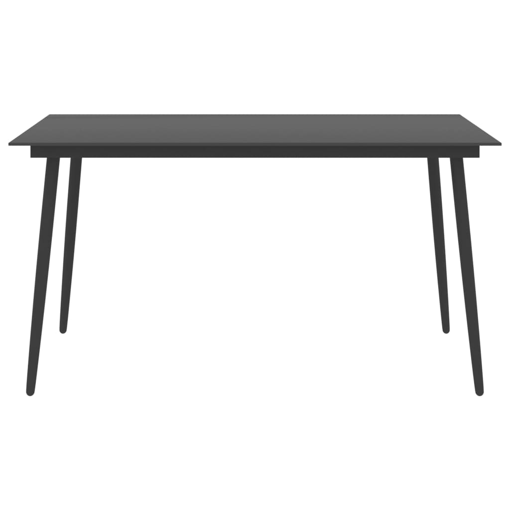 vidaXL Vrtni blagovaonski stol crni 150x90x74 cm od čelika i stakla