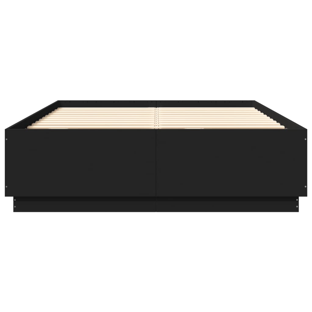 vidaXL Okvir kreveta s LED svjetlima crni 160x200 cm konstruirano drvo