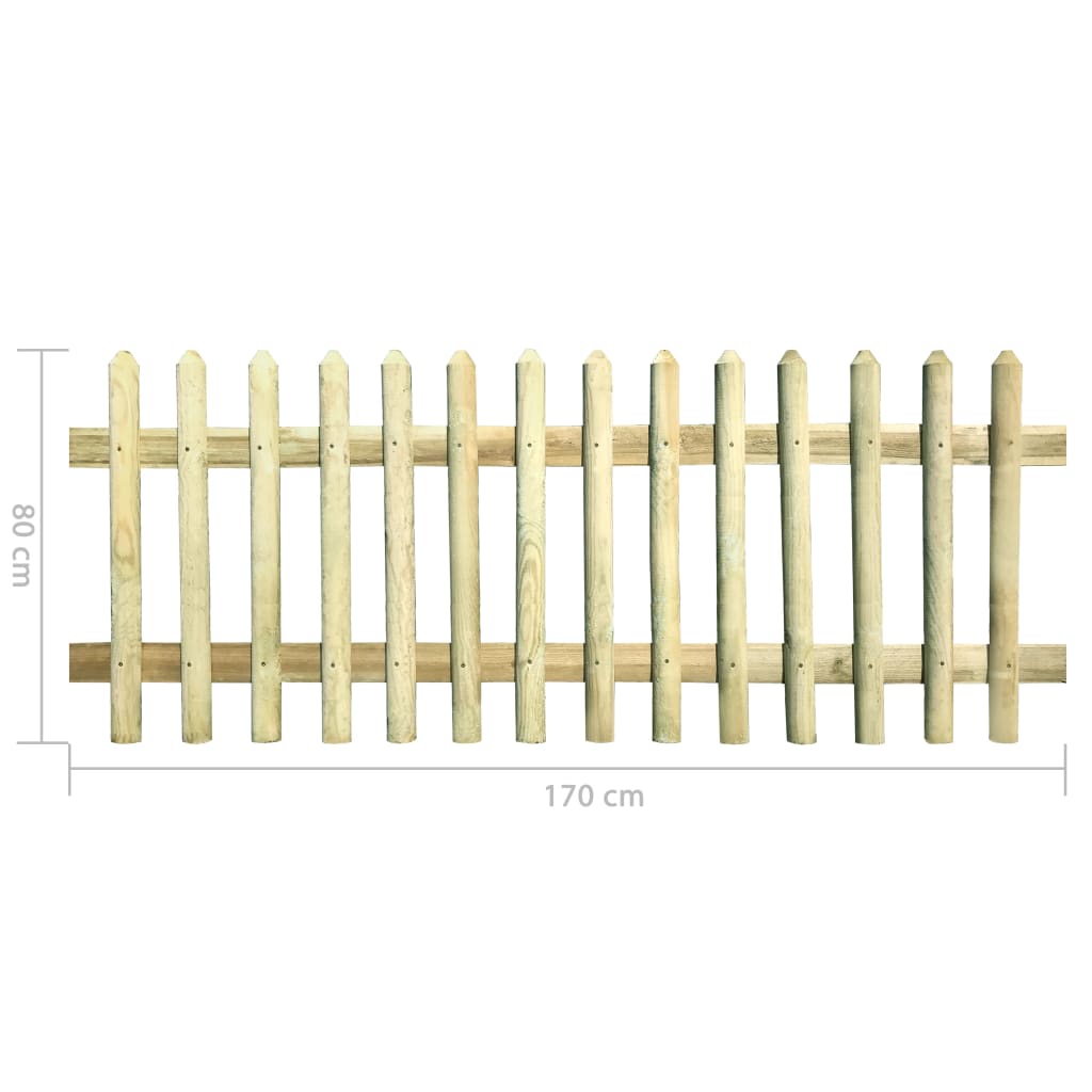 vidaXL Ograda od kolaca od impregnirane borovine 170 x 100 cm 5/7cm