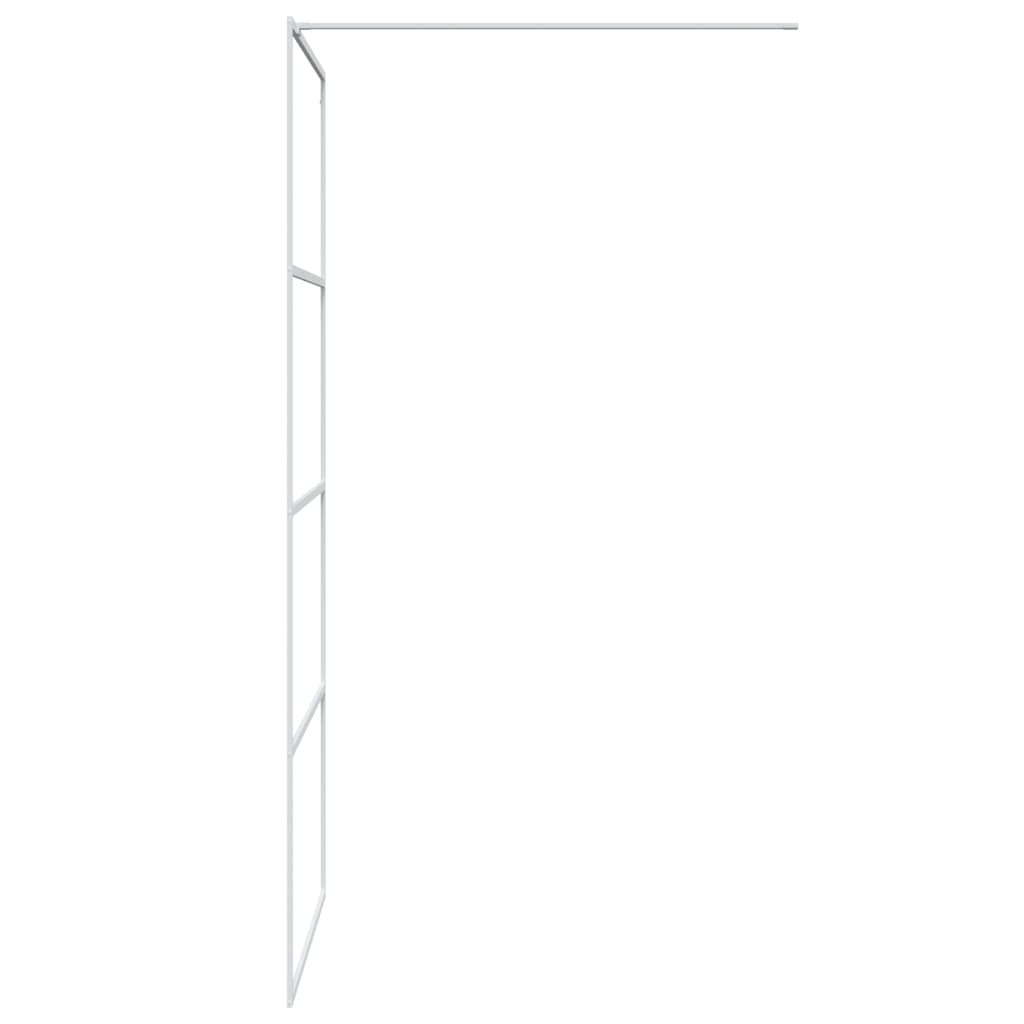 vidaXL Pregrada za tuš bijela 90 x 195 cm s prozirnim staklom ESG
