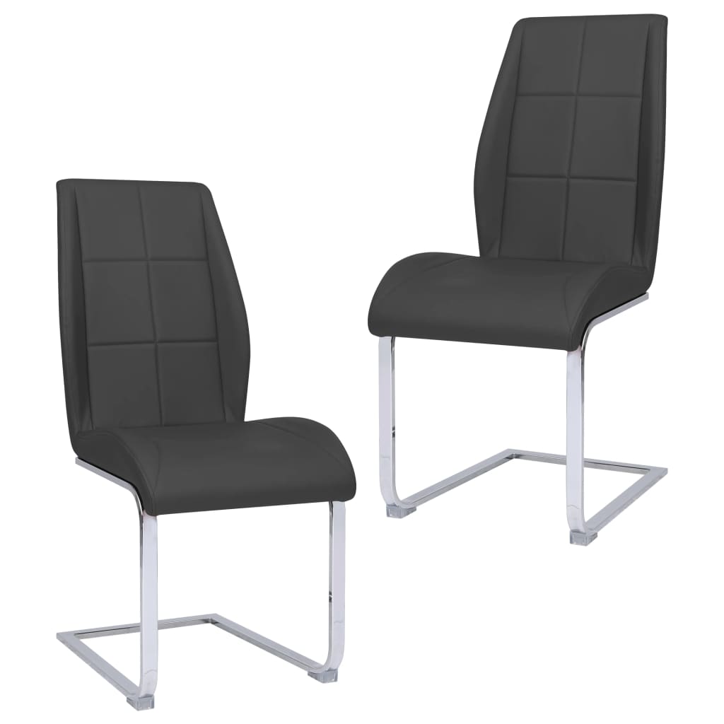 vidaXL Konzolne blagovaonske stolice od umjetne kože 2 kom sive