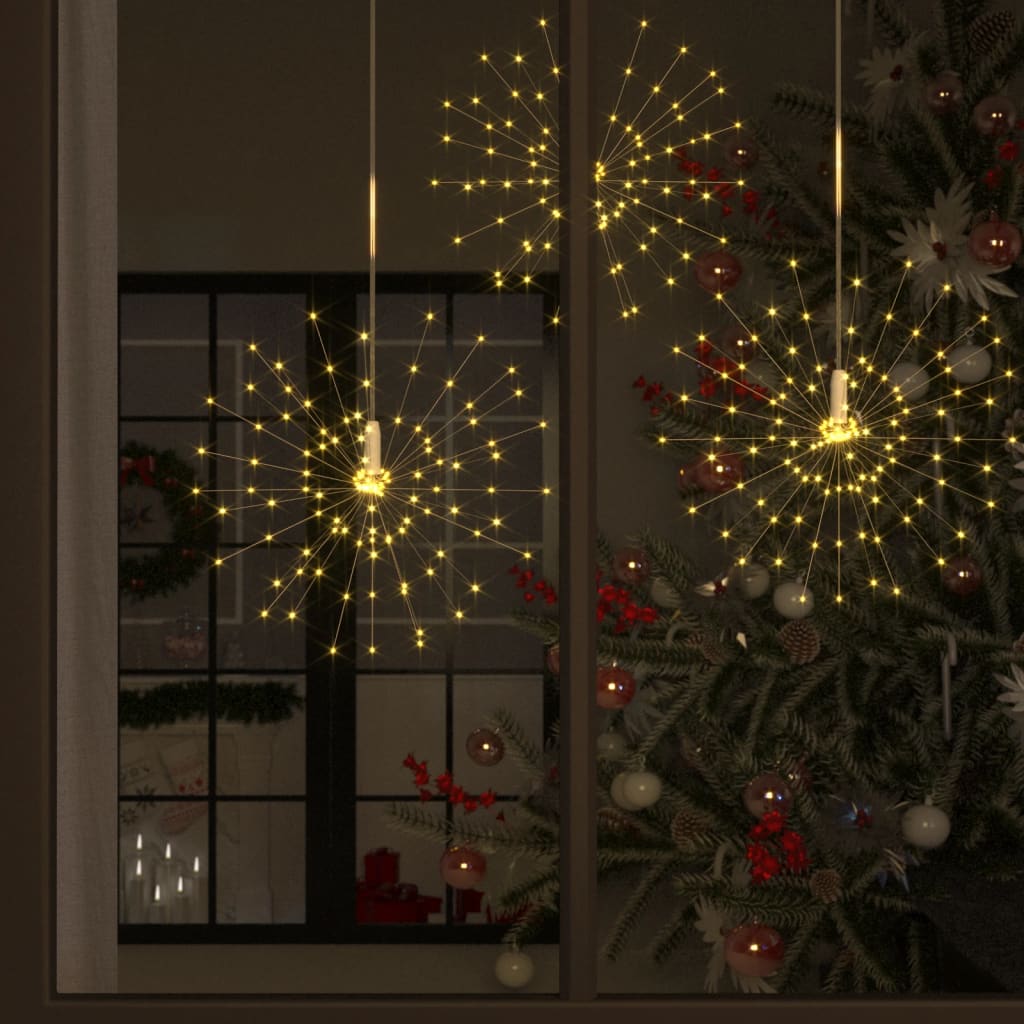 vidaXL Božićno svjetlo s izgledom vatrometa toplo bijelo 20 cm 140 LED