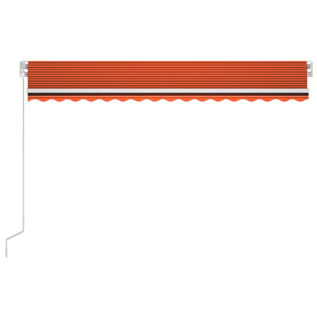 vidaXL Automatska tenda sa senzorom LED 400x300 cm narančasto-smeđa