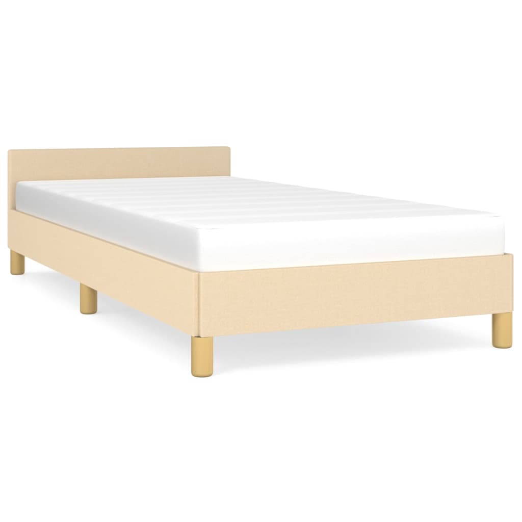 vidaXL Okvir za krevet s uzglavljem krem 80x200 cm od tkanine