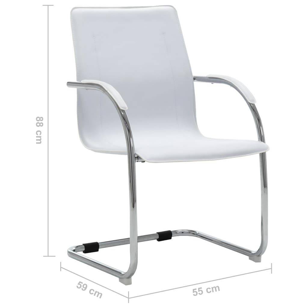 vidaXL Konzolna uredska stolica od umjetne kože bijela