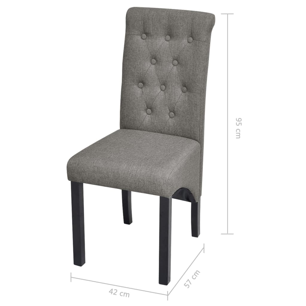 vidaXL Blagovaonske stolice od tkanine 2 kom svjetlosive