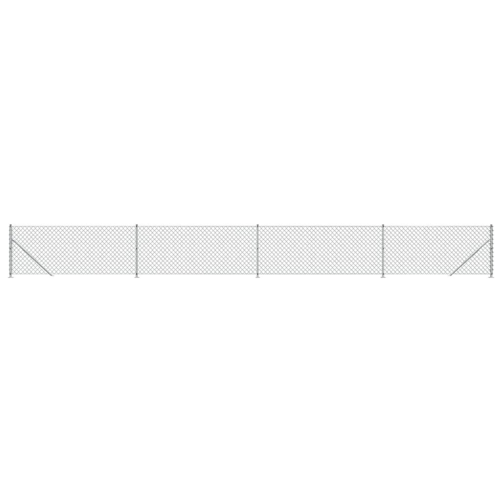 vidaXL Žičana ograda s prirubnicom srebrna 0,8 x 10 m
