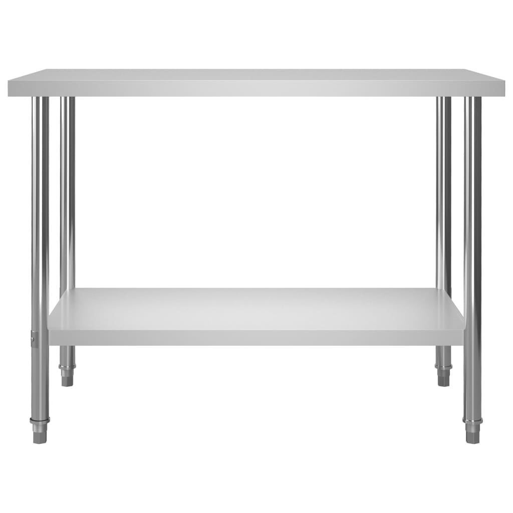 vidaXL Kuhinjski radni stol s policom 120x60x120 cm nehrđajući čelik