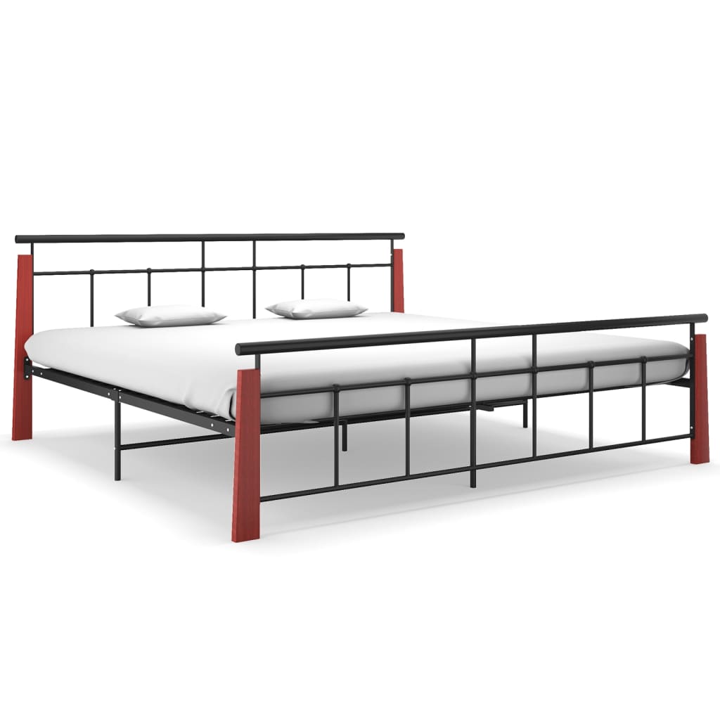 vidaXL Okvir za krevet od metala i masivne hrastovine 200 x 200 cm
