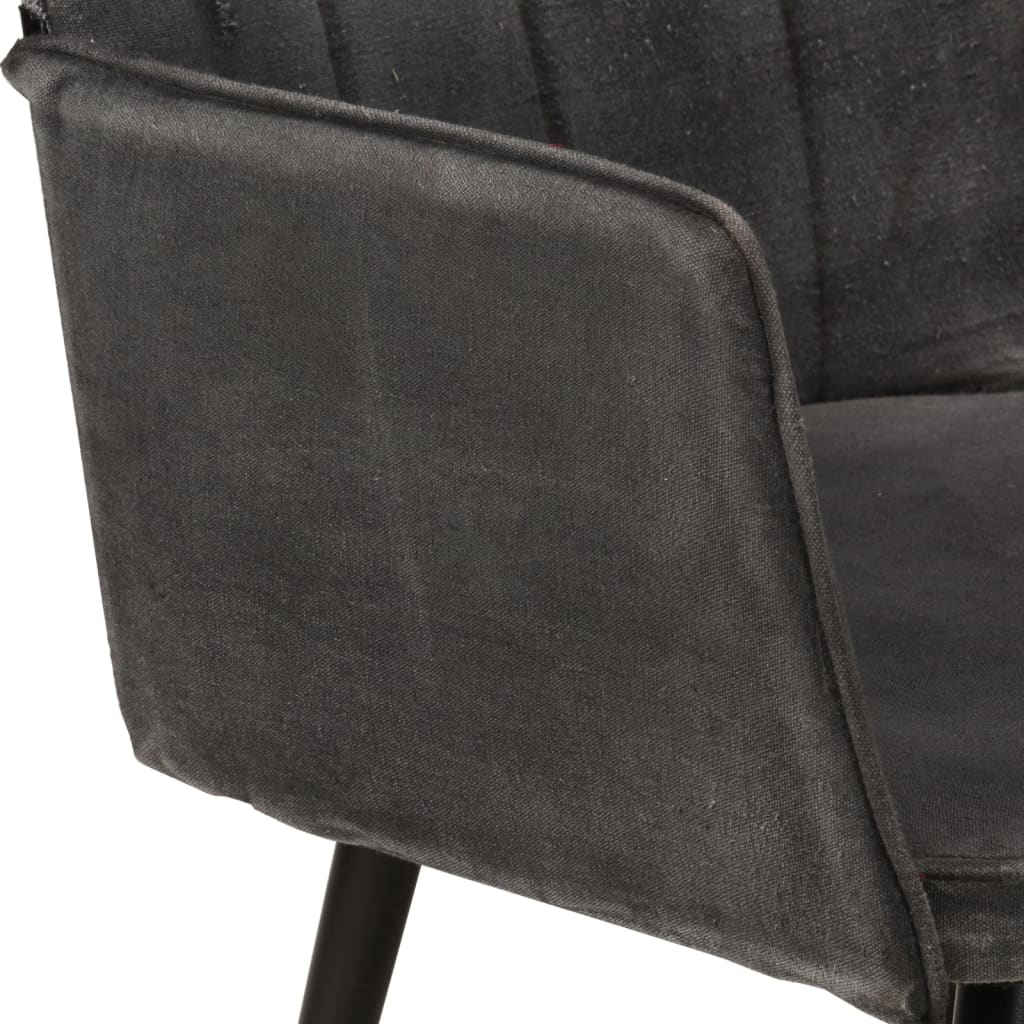 vidaXL Fotelja s krilnim naslonom i osloncem za noge od platna crna