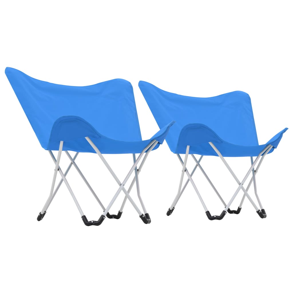 vidaXL Stolice za kampiranje u obliku leptira 2 kom sklopive plave