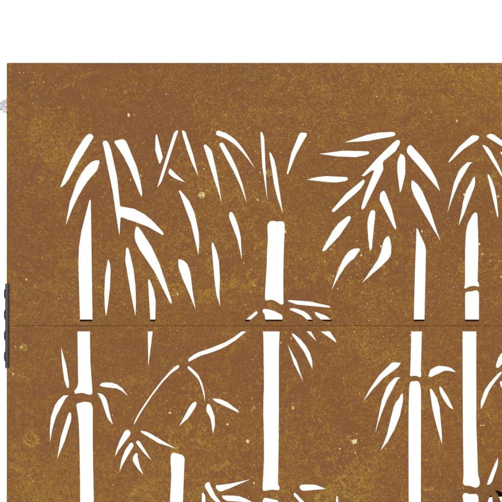 vidaXL Vrtna vrata 105 x 180 cm od čelika COR-TEN s uzorkom bambusa