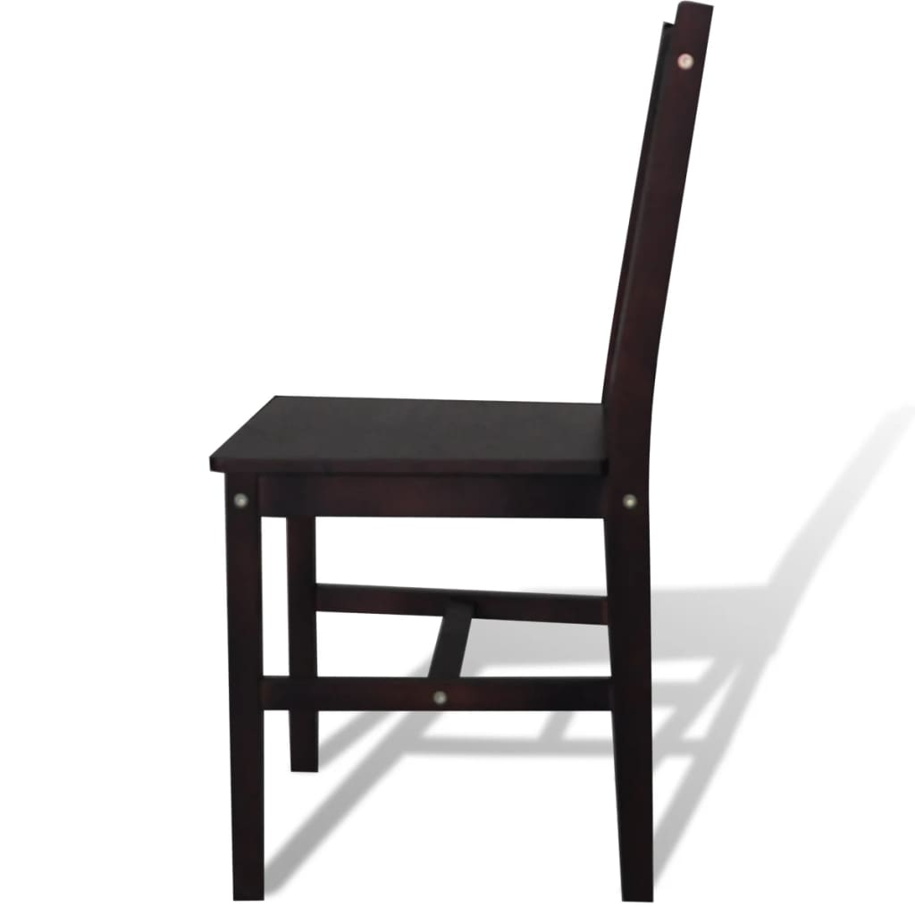 vidaXL Blagovaonske stolice od borovine 2 kom tamno smeđe