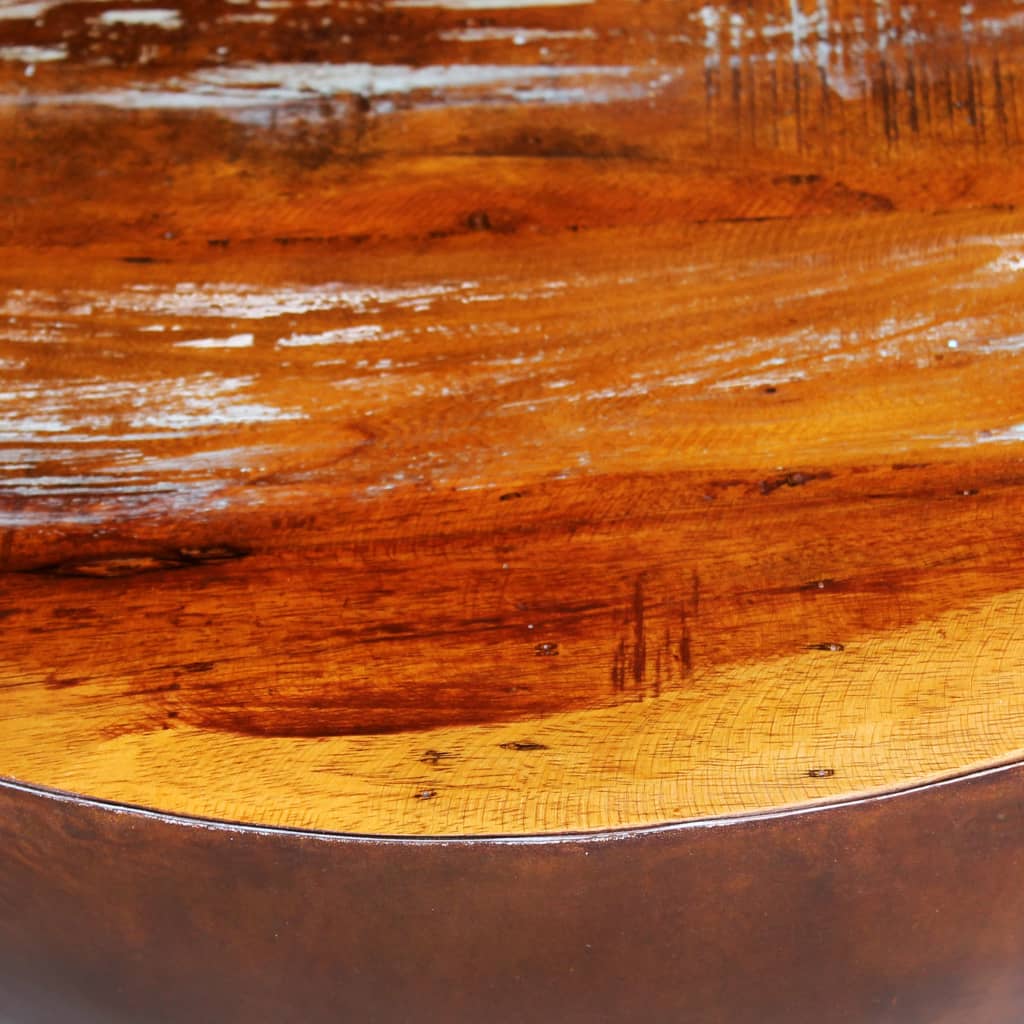 vidaXL Stolić za kavu u obliku zdjele čelik i masivno obnovljeno drvo