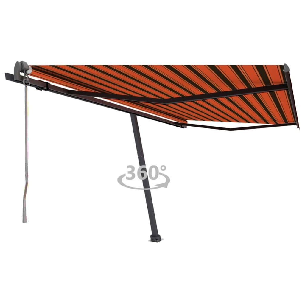 vidaXL Samostojeća automatska tenda 400 x 300cm narančasto-smeđa