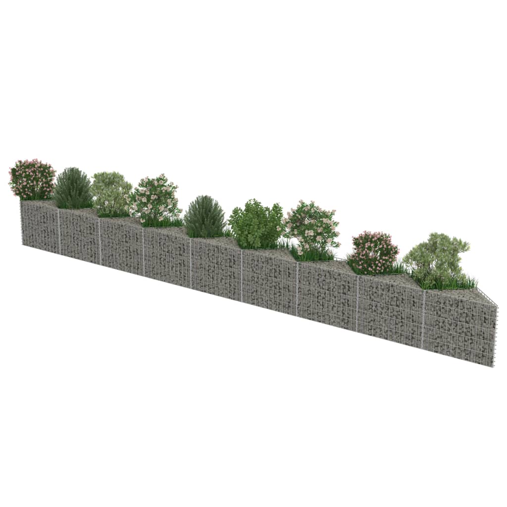 vidaXL Gabionski zid od pocinčanog čelika 630 x 30 x 50 cm