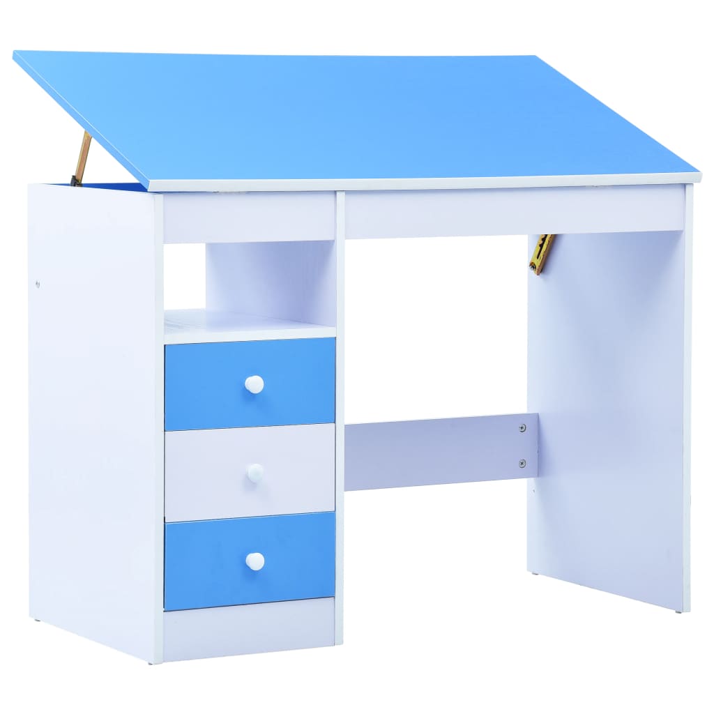 vidaXL Dječji nagibni stol za učenje i crtanje plavo-bijeli