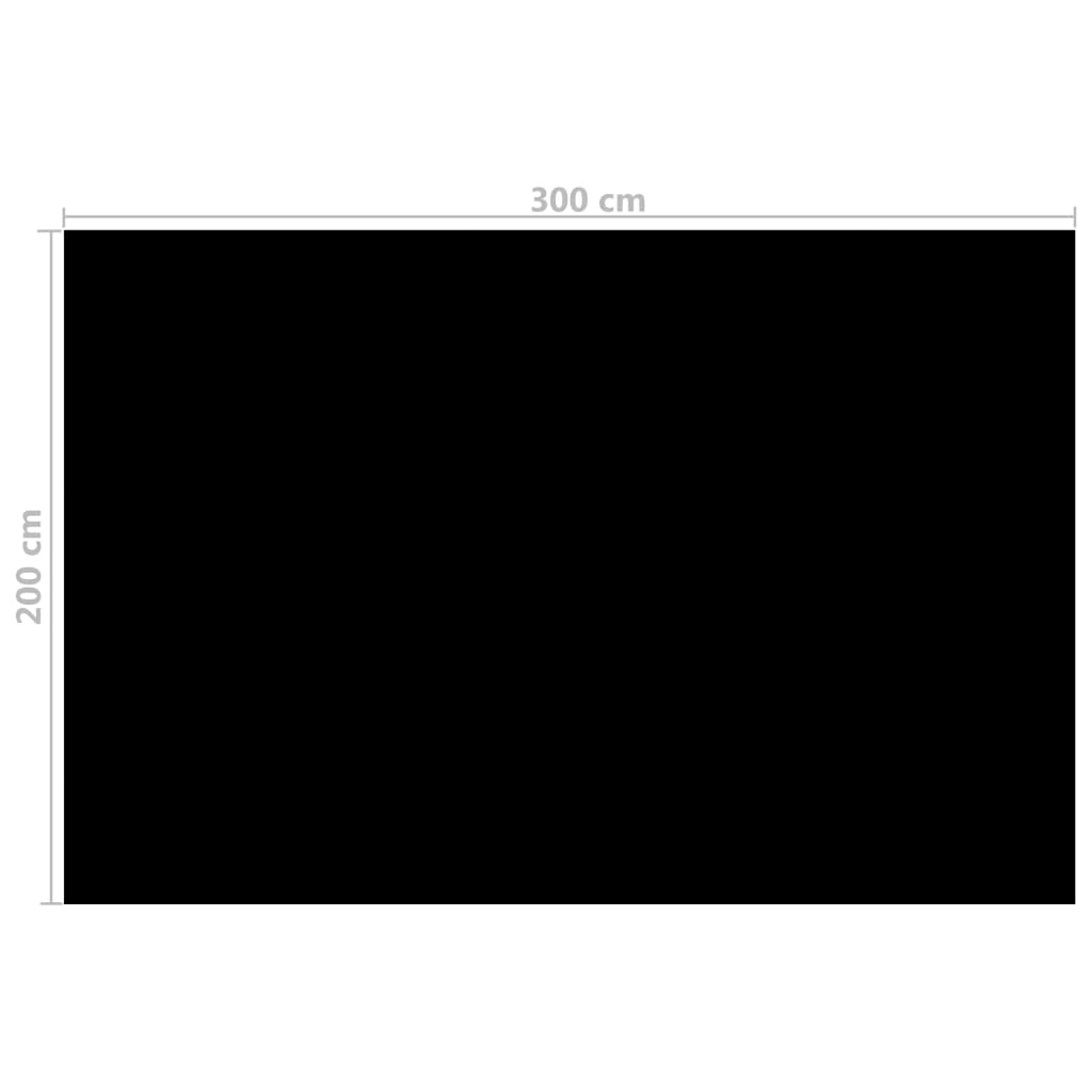 vidaXL Pokrivač za bazen crni 300 x 200 cm PE