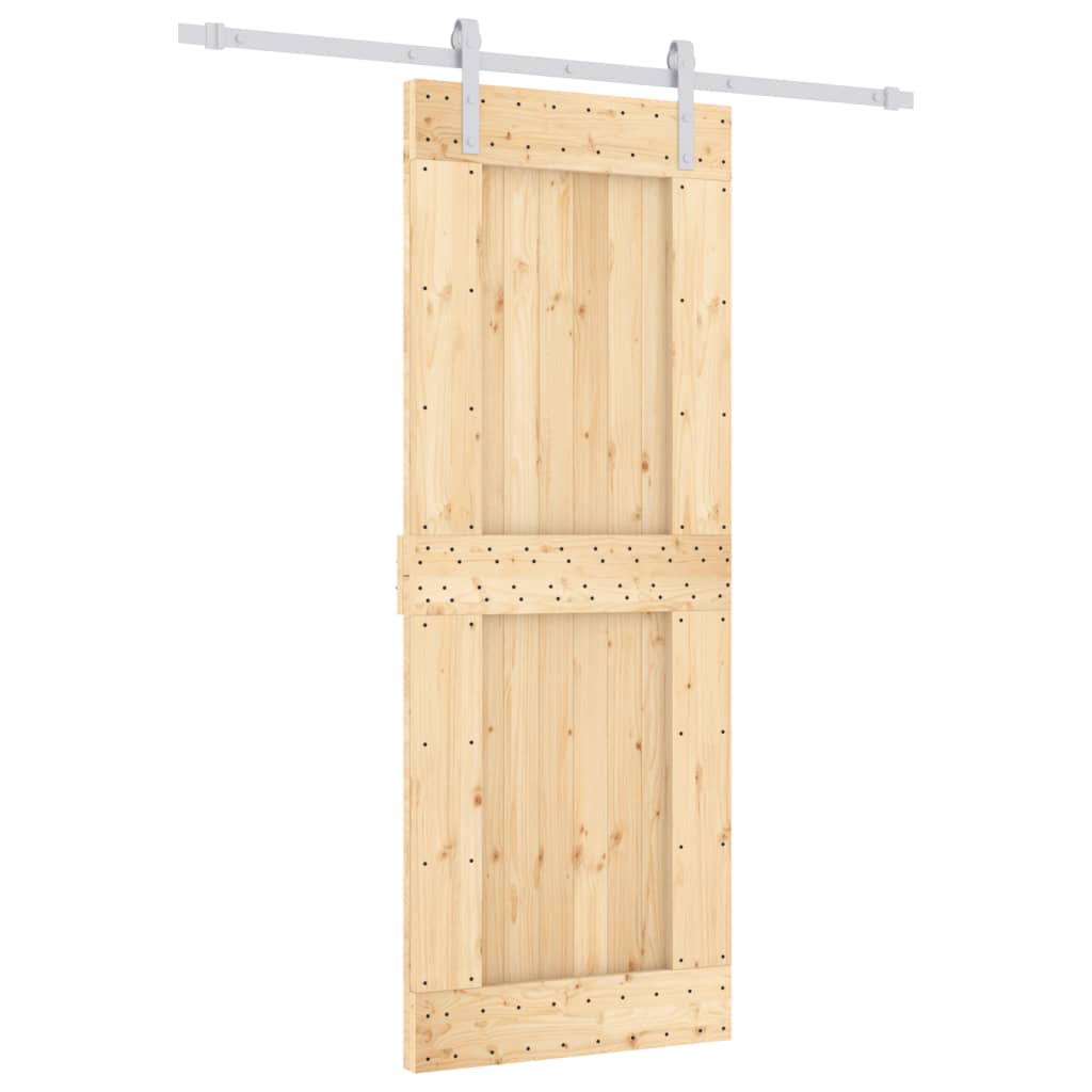 vidaXL Klizna vrata s priborom za montažu 80 x 210 cm masivna borovina
