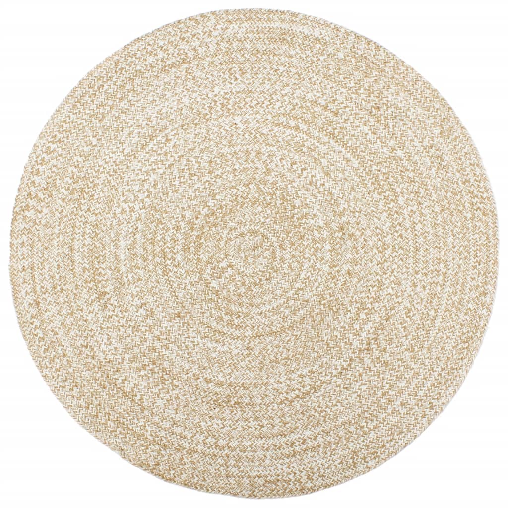 vidaXL Ručno rađeni tepih od jute bijelo-smeđi 240 cm